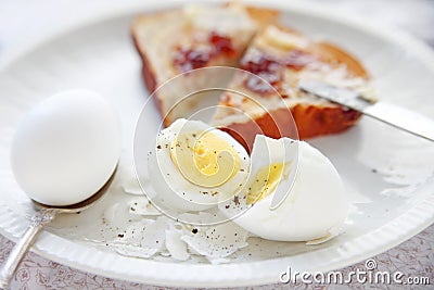Eggs and toast breakfast Stock Photo