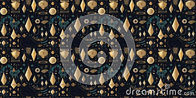 Egipt abstract forms watercolour black background clipart Seamless patterns repeating patterns design flat Cartoon Illustration
