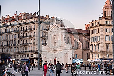 The Eglise Saint-Ferreol les Augustins is a Roman Catholic church in Marseille, France Editorial Stock Photo
