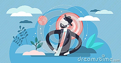 Egocentric vector illustration. Tiny personality perspective person concept Vector Illustration