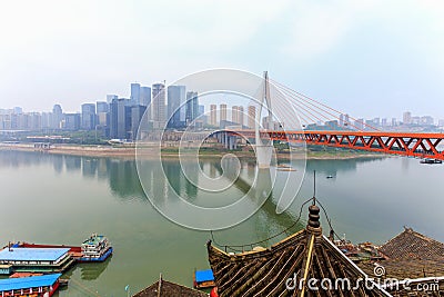 Egongyan Bridge in Chongqing Editorial Stock Photo