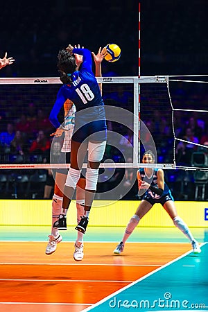 Egonu Paola Ogechi, Italian player in action at Women volleyball championship 2022 at Ahoy arena Rotterdam Editorial Stock Photo
