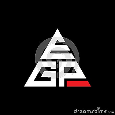 EGP triangle letter logo design with triangle shape. EGP triangle logo design monogram. EGP triangle vector logo template with red Vector Illustration