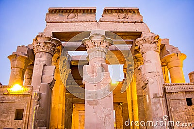 Kom ombo temple, Egypt, Aswan, ancient temples, temple, monument, history, pharaohs, pharaoh, pharaonic, landmark Stock Photo