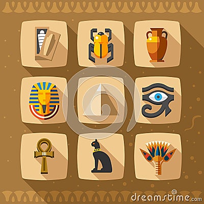 Egypt icons and design elements Vector Illustration