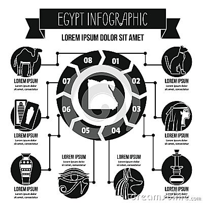 Egypt infographic concept, simple style Vector Illustration