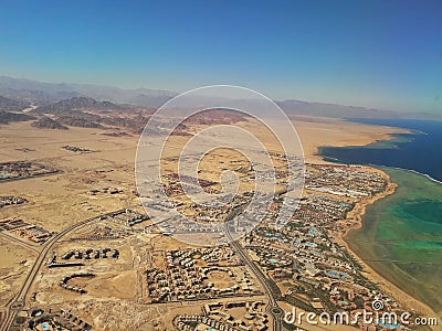 Egypt, Kairo from a plane Stock Photo