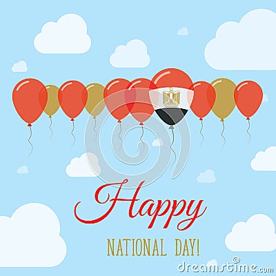 Egypt National Day Flat Patriotic Poster. Vector Illustration