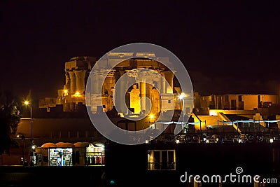 Egypt, the Nile, a night on the Temple of Kom Ombo Stock Photo