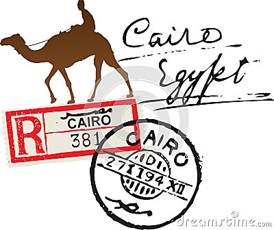 Egypt postage stamp Vector Illustration