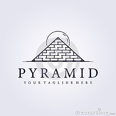 egypt pyramid ancient landmark line art logo vector illustration design Vector Illustration