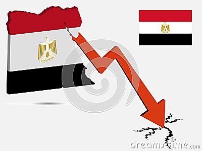 Egypt republic economic crisis concept Vector illustration Vector Illustration