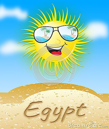Egypt Sun Smiling Meaning Sunny 3d Illustration Stock Photo