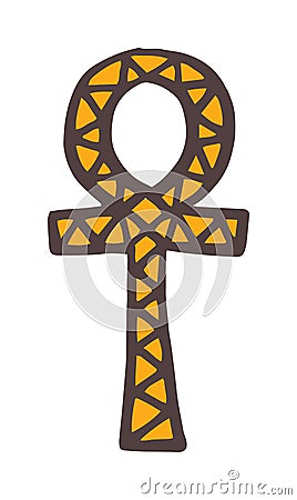 Egypt symbols Ankh Hieroglyph on white background Vector Illustration