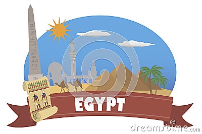 Egypt. Tourism and travel Vector Illustration