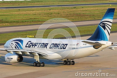 EgyptAir Cargo plane at Koln Bonn Airport CGN Editorial Stock Photo
