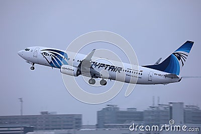 EgyptAir plane flying to various destinations Editorial Stock Photo