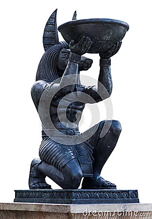 Egyptian ancient art Anubis Sculpture Stock Photo