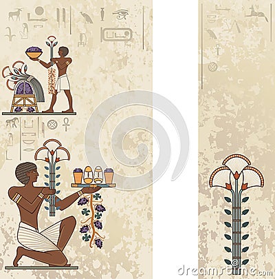 Egyptian ancient symbol background Vector Illustration