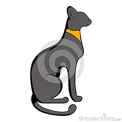 Egyptian cat icon cartoon Vector Illustration