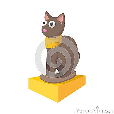 Egyptian cat icon, cartoon style Vector Illustration