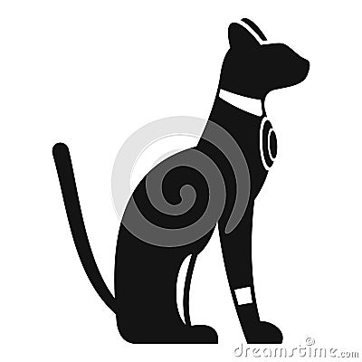 Egyptian cat icon, simple style Vector Illustration