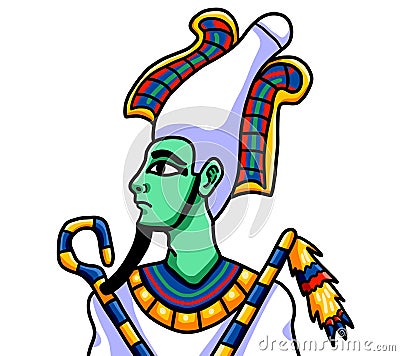 The Egyptian God Osiris Cartoon Illustration