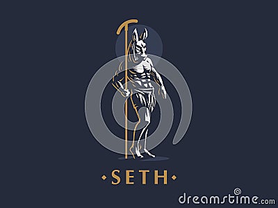 The Egyptian god Seth. Vector emblem. Vector Illustration