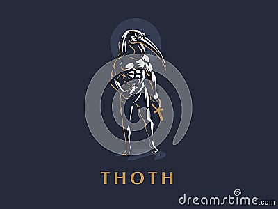 The Egyptian God Thoth. Vector illustration. Vector Illustration