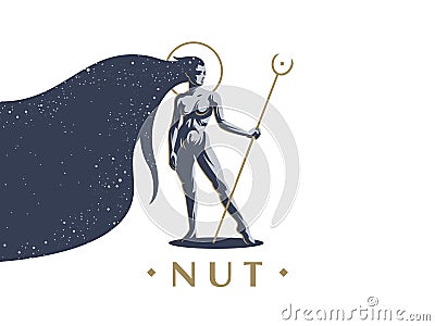 Egyptian goddess Nut. Vector Illustration
