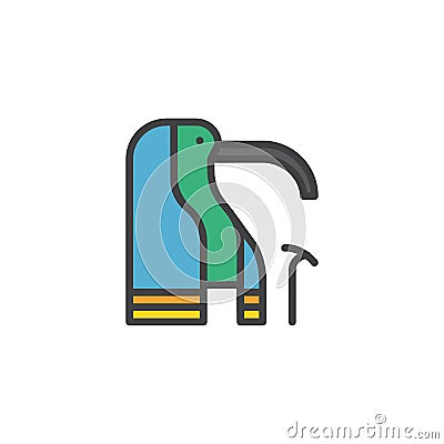 Egyptian Gods Thoth filled outline icon Vector Illustration