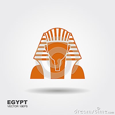 Egyptian golden pharaohs mask icon. Flat illustration of egyptian golden pharaohs mask Vector Illustration