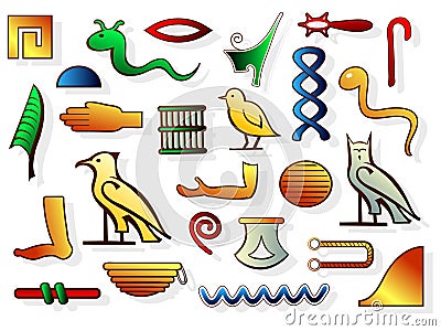 Egyptian hieroglyphs Vector Illustration