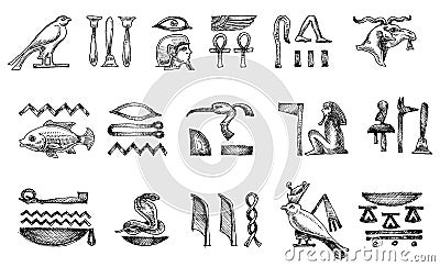 Egyptian hieroglyphs Vector Illustration