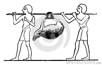 Egyptian Hunting Party vintage illustration Vector Illustration
