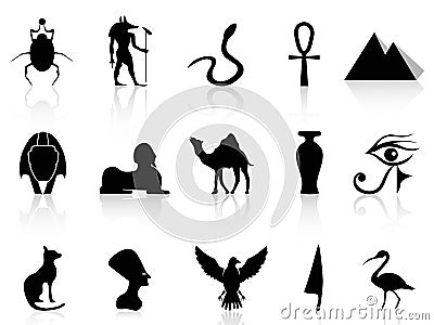 Egyptian Icon Set Vector Illustration