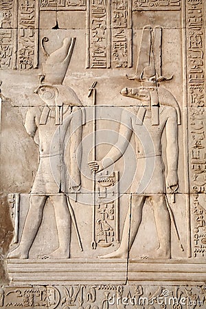 Egyptian images and hieroglyphs Stock Photo