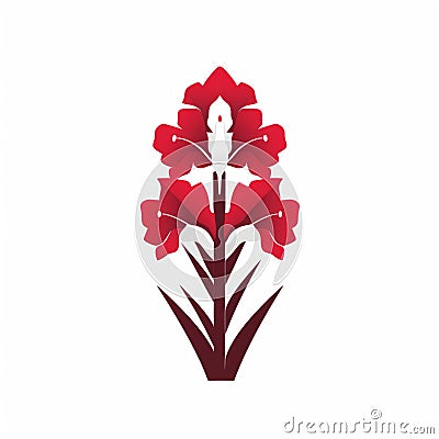 Egyptian-inspired Red Flowers Logo With Distinctive Character Design Stock Photo