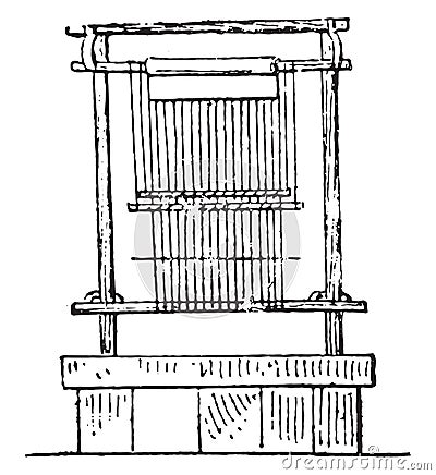 Egyptian loom, vintage engraving Vector Illustration