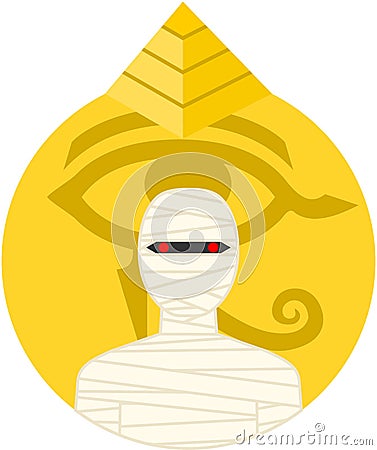 Egyptian Mummy Badge / Emblem Stock Photo