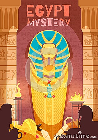 Egyptian Mummy Mystery Poster Vector Illustration