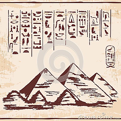 Egyptian national drawing. Vector Illustration