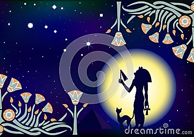 Egyptian night Vector Illustration