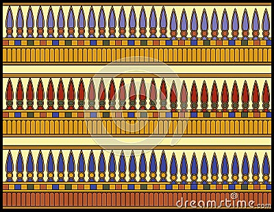 Egyptian ornament, the Lotus buds Stock Photo