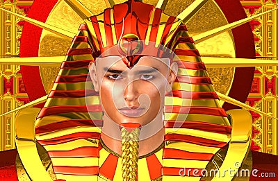 Egyptian Pharaoh Ramses. A modern digital art version. Stock Photo