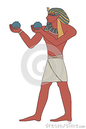 Ancient Egyptian Pharaoh. Vector Illustration