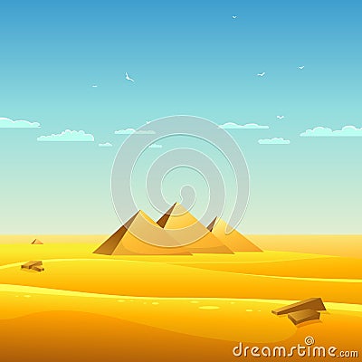 Egyptian Pyramids Vector Illustration