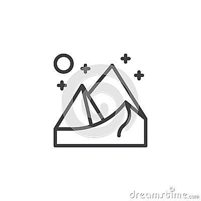 Egyptian pyramids outline icon Vector Illustration