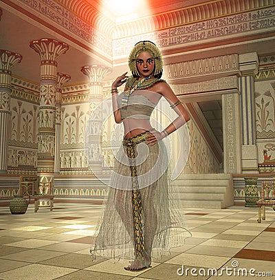 Egyptian Queen Cleopatra Pharaoh Temple Stock Photo