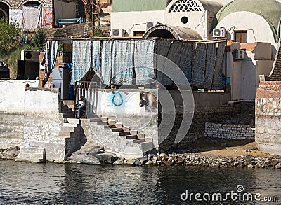 Egyptian Rural Houses - Nuba Village - Aswan Editorial Stock Photo